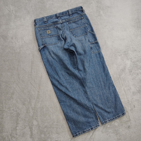 Vtg 90s Lee Dungarees Carpenter Jeans Men's 34x32 Skater Grunge Y2K Pants Baggy - Picture 1 of 10